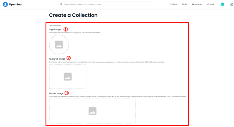 オープンシーのコレクションの画像選択の画面