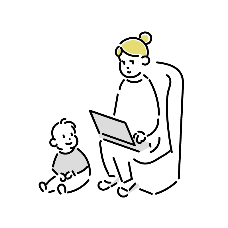 ノートパソコンを操作する女性