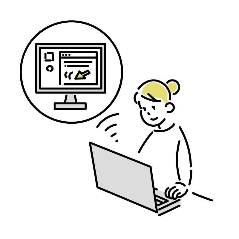パソコンを操作する女性