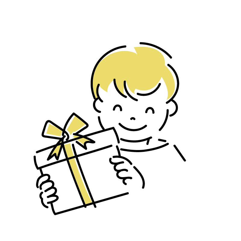 プレゼントをもらう男の子